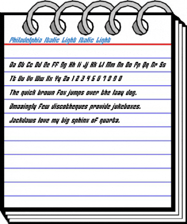 Philadelphia Italic Light Italic Light Font