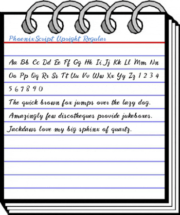 PhoenixScript Upright Regular Font