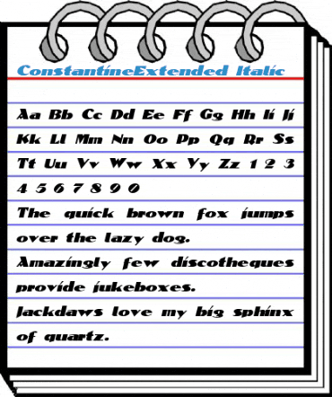 ConstantineExtended Italic Font