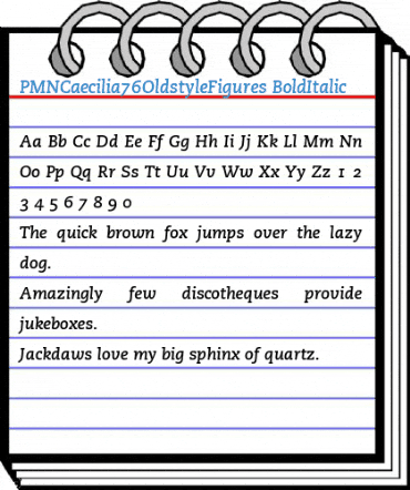 PMNCaecilia76OldstyleFigures BoldItalic Font