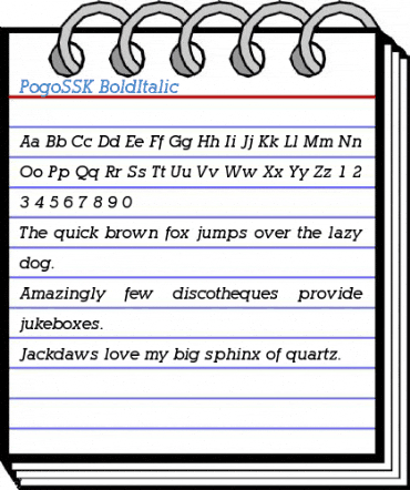 PogoSSK BoldItalic Font