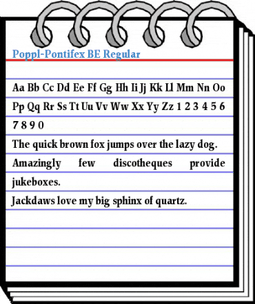 Poppl-Pontifex BE Regular Font