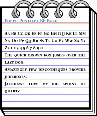 Poppl-Pontifex BE Bold Font