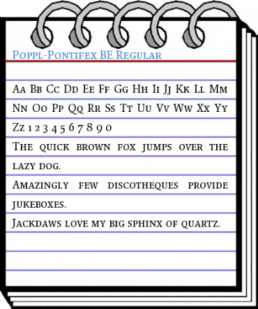 Poppl-Pontifex BE Regular Font