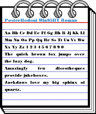 PosterBodoni Win95BT Roman Font