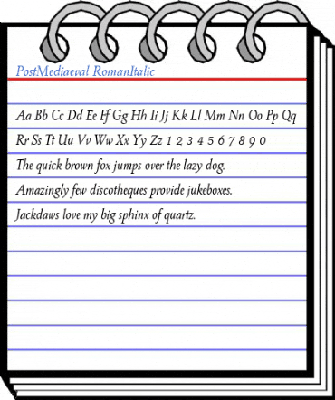 PostMediaeval RomanItalic Font