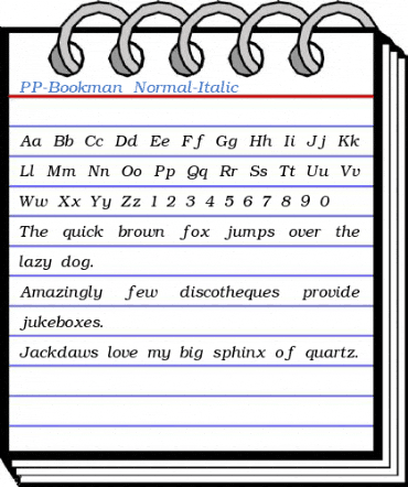 PP-Bookman Normal-Italic Font