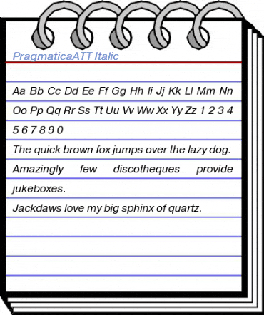 PragmaticaATT Italic Font