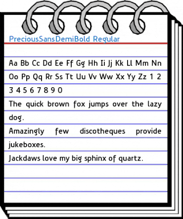 PreciousSansDemiBold Regular Font