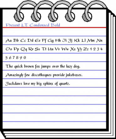 Present LT Condensed Bold Font