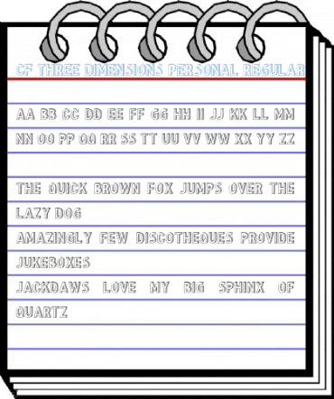 CF Three Dimensions Personal Regular Font