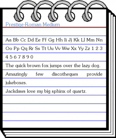 Prestige-Roman Medium Font