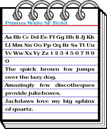 Primus Wide SF Bold Font
