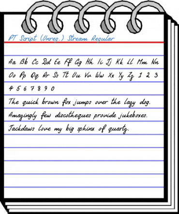 PT Script (Unreg.) Stream Regular Font