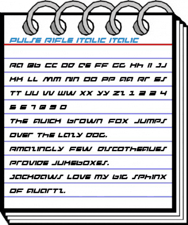 Pulse Rifle Italic Italic Font