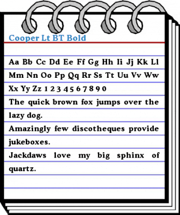 Cooper Lt BT Bold Font