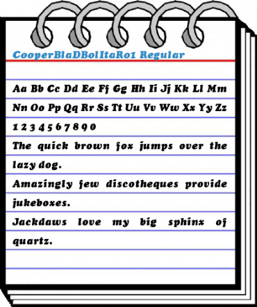 CooperBlaDBolItaRo1 Regular Font