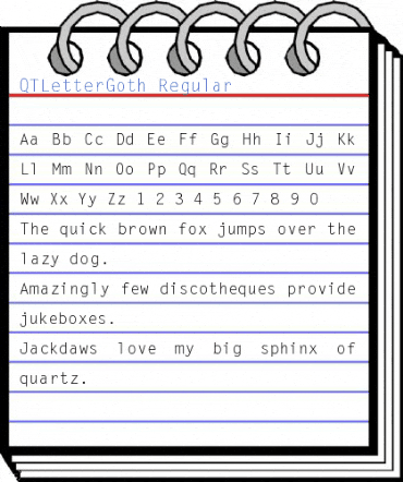 QTLetterGoth Regular Font