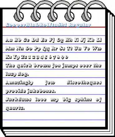 CooperBlaDBolItaSh1 Regular Font