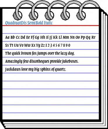 QuadraatDis SemiBold Italic Font