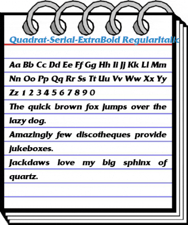 Quadrat-Serial-ExtraBold RegularItalic Font