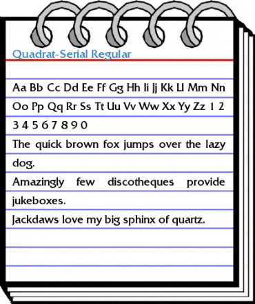 Quadrat-Serial Regular Font