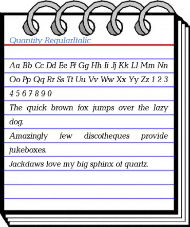 Quantity RegularItalic Font