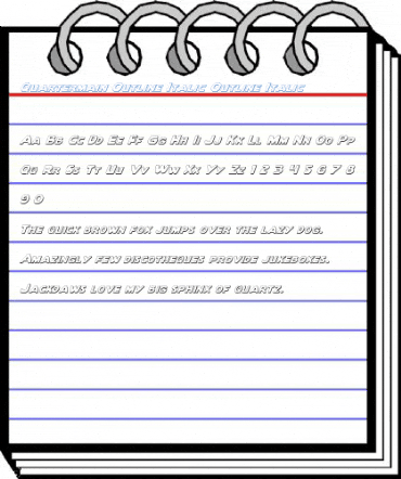 Quartermain Outline Italic Outline Italic Font