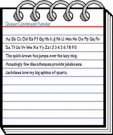 QuasarCondensed Regular Font