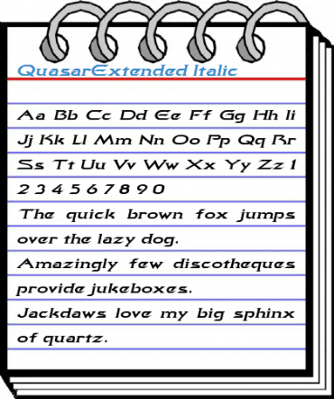 QuasarExtended Italic Font