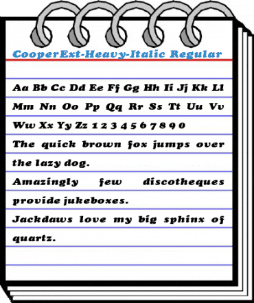 CooperExt-Heavy-Italic Regular Font