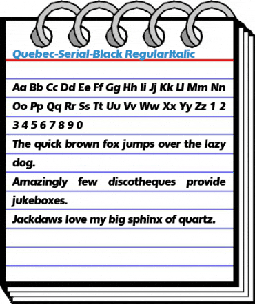 Quebec-Serial-Black RegularItalic Font