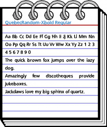QuebecRandom-Xbold Regular Font