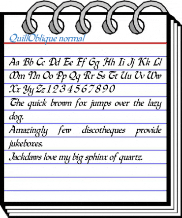 QuillOblique normal Font