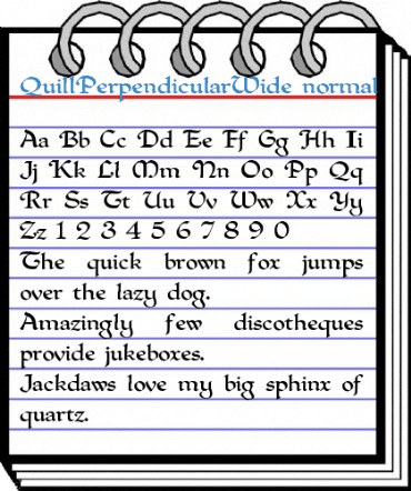 QuillPerpendicularWide normal Font