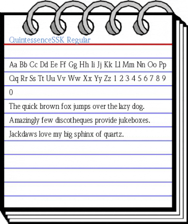 QuintessenceSSK Regular Font