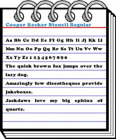 Cooper Becker Stencil Regular Font