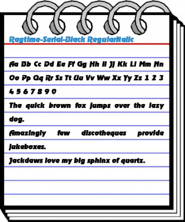 Ragtime-Serial-Black RegularItalic Font