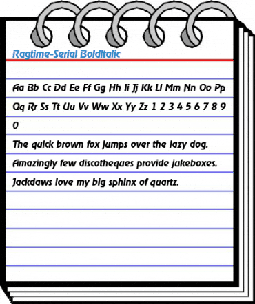 Ragtime-Serial BoldItalic Font
