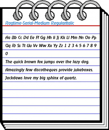 Ragtime-Serial-Medium RegularItalic Font