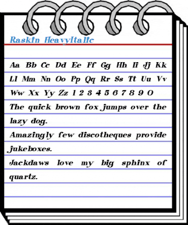 Raskin HeavyItalic Font