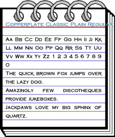 Copperplate Classic Plain Regular Font