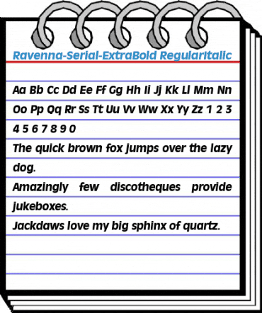 Ravenna-Serial-ExtraBold RegularItalic Font