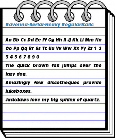 Ravenna-Serial-Heavy RegularItalic Font