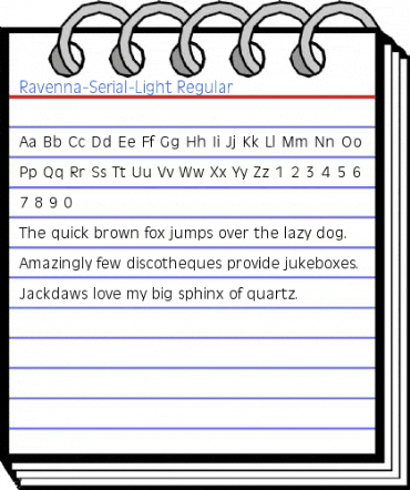 Ravenna-Serial-Light Regular Font