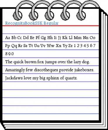 RecognitaBookSSK Regular Font