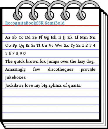 RecognitaBookSSK Font