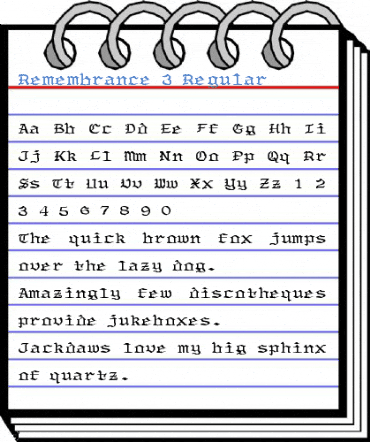 Remembrance 3 Regular Font