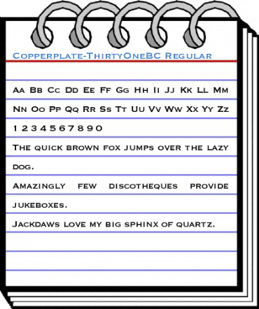 Copperplate-ThirtyOneBC Regular Font