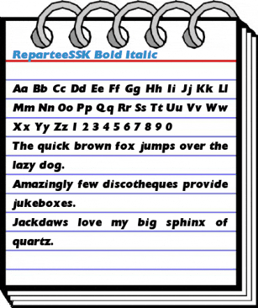 ReparteeSSK Bold Italic Font